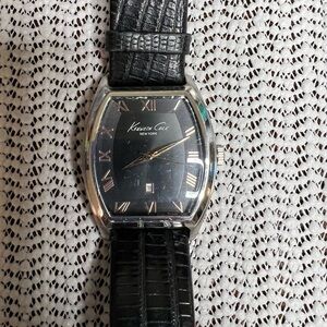 Men’s Kenneth Cole KC8013 Classic Black Croco Grain Leather Strap Watch